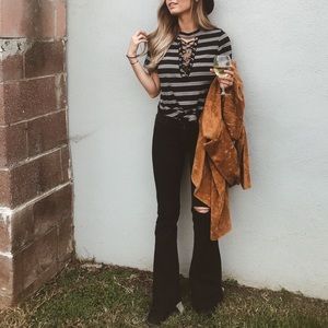 American eagle flare jeans in black size 0